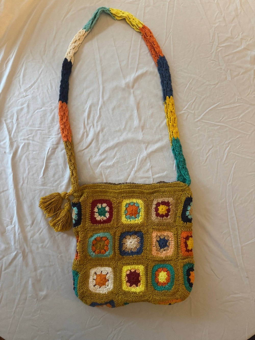 Earthbound Granny Square Crochet Crossbody Bag